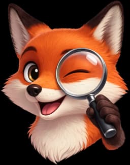 Fox with magnifying glass